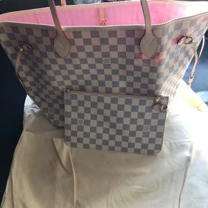 LV Damier Neverfull Azur